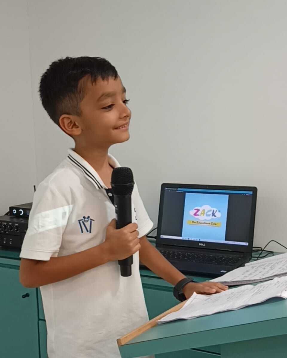 Student presenting academic work