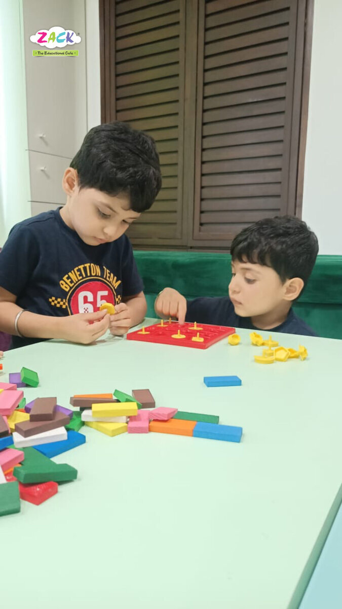 Child focused on learning materials