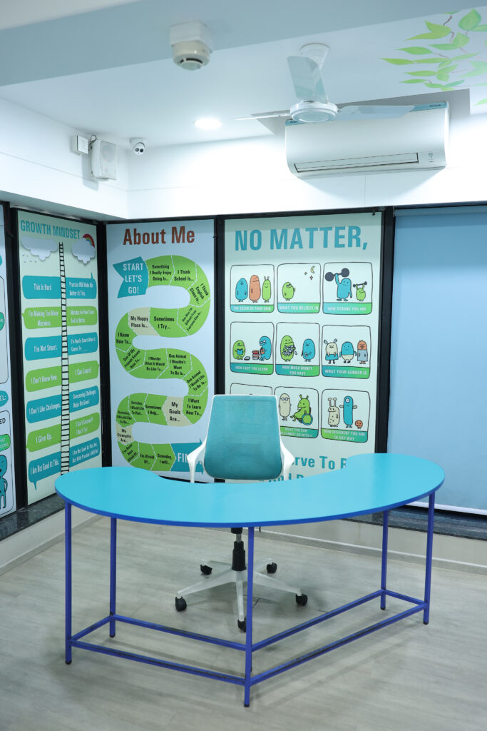 Bright and colorfull classrooms for small children learning and development classes at Zack, Surat